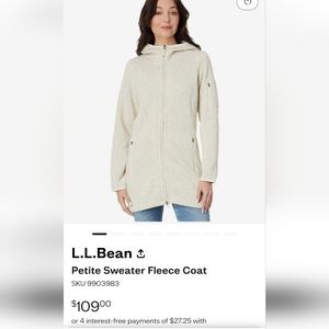 L.L bean petite sweater fleece